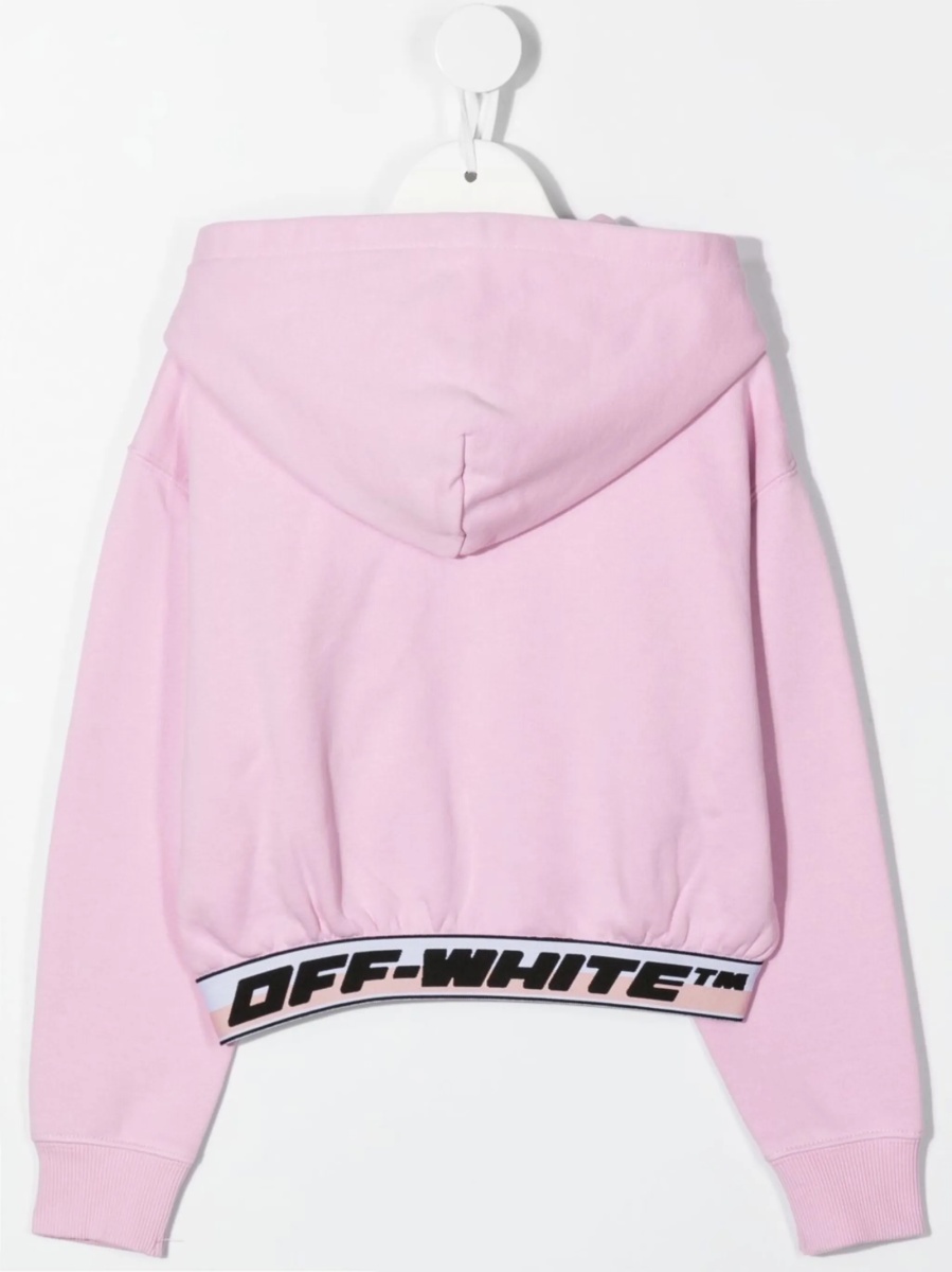 Hanorac Off-White roz din bumbac - Img 2