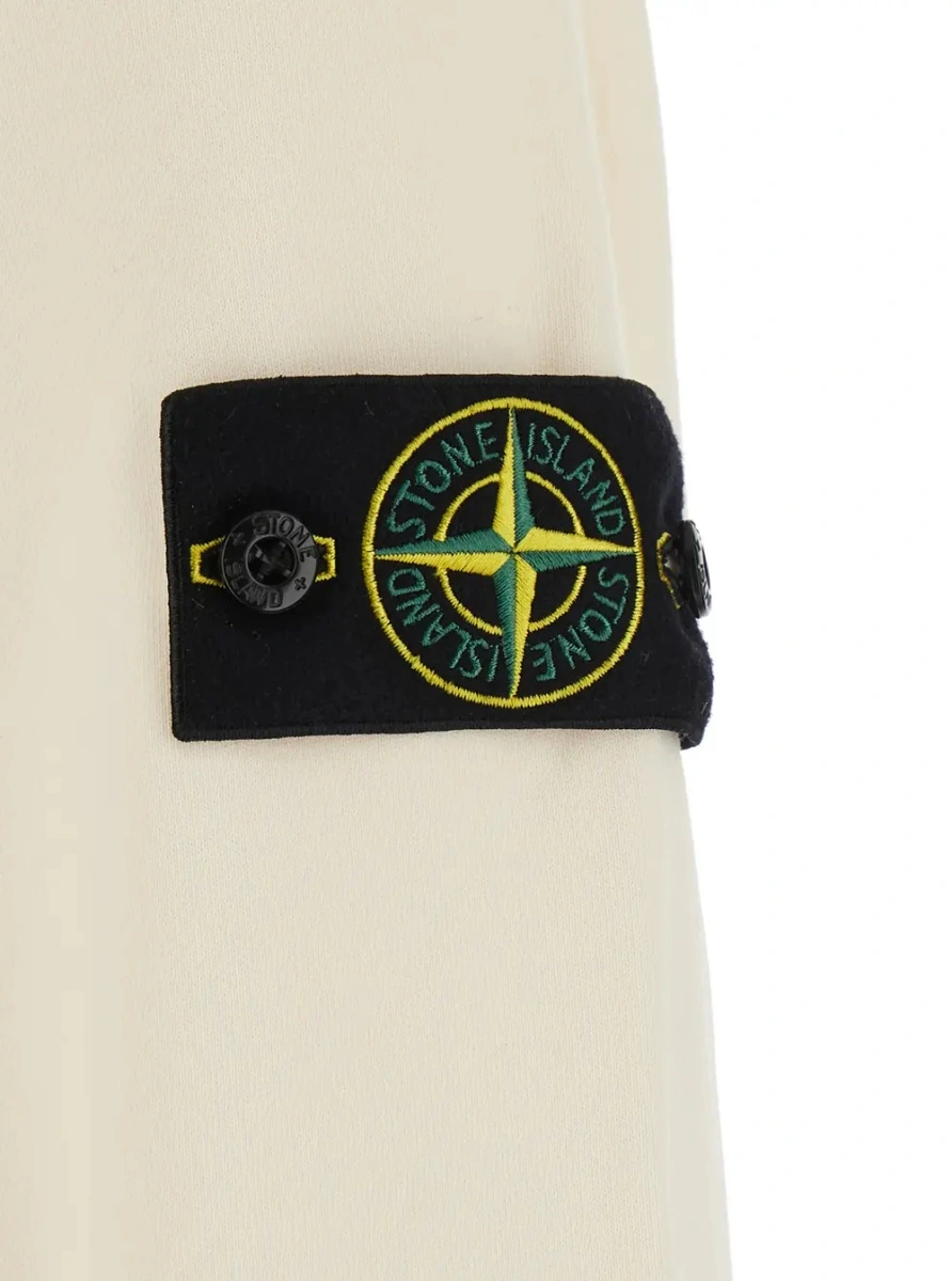 Hanorac Stone Island alb din bumbac - Img 3