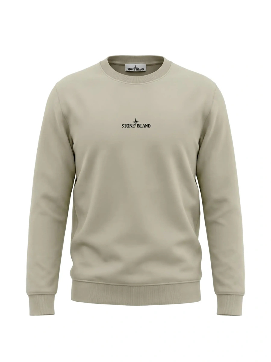 Hanorac Stone Island bej din bumbac - Img 5