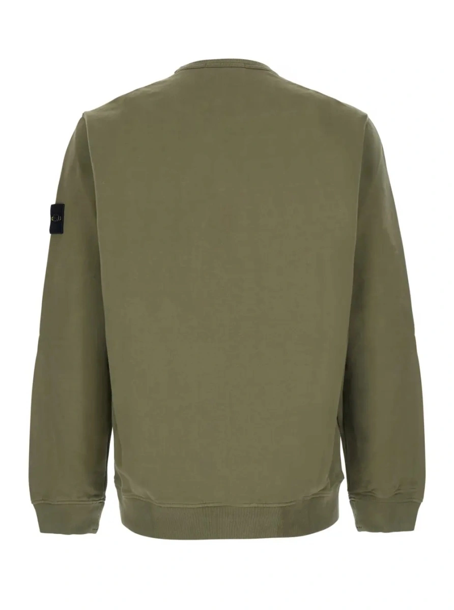 Hanorac Stone Island verde din bumbac - Img 2