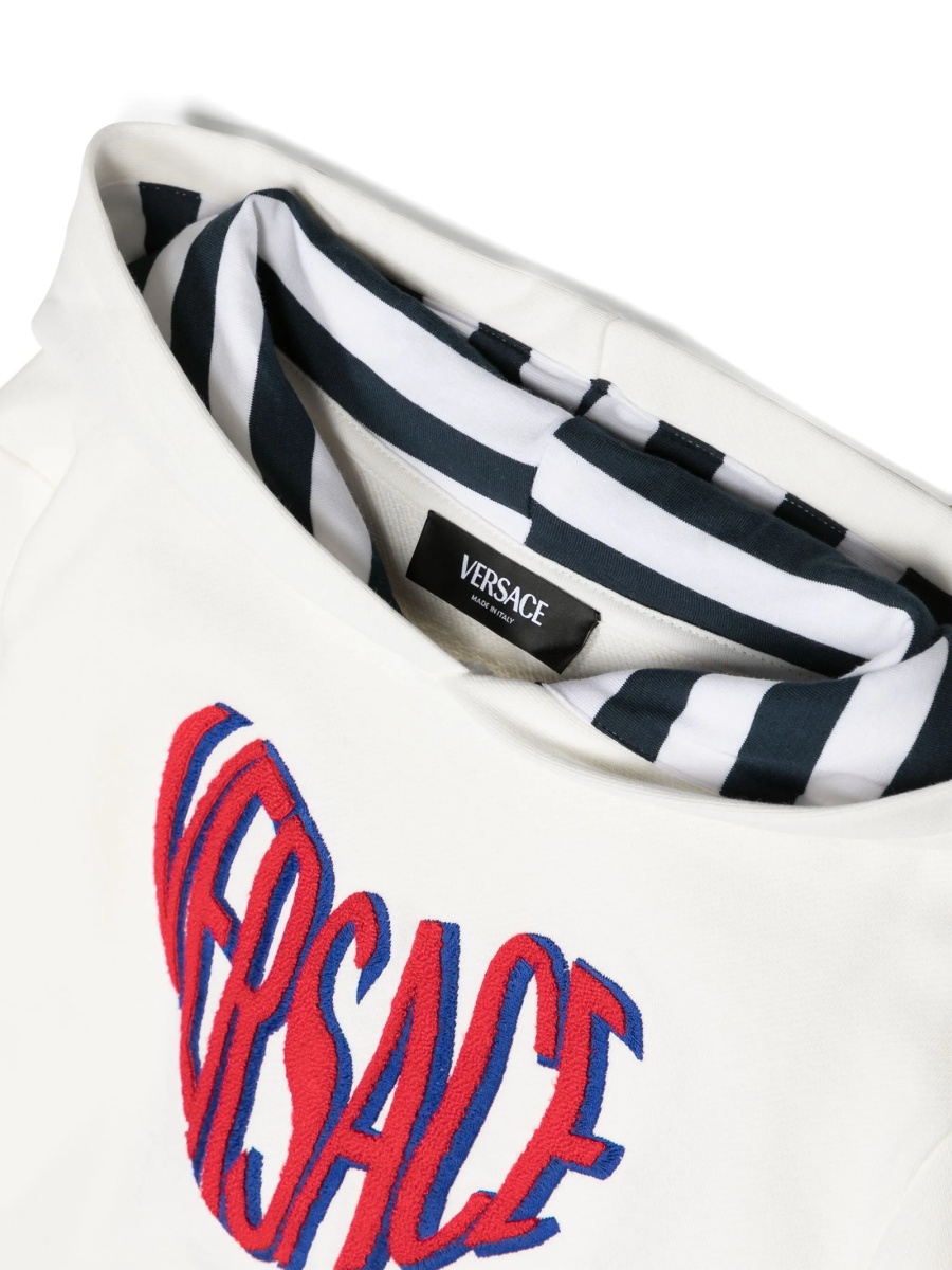 Hanorac Versace alb din vascoza si polyester - Img 3