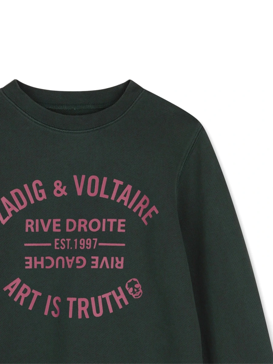 Hanorac Zadig &amp; Voltaire verde din bumbac - Img 3