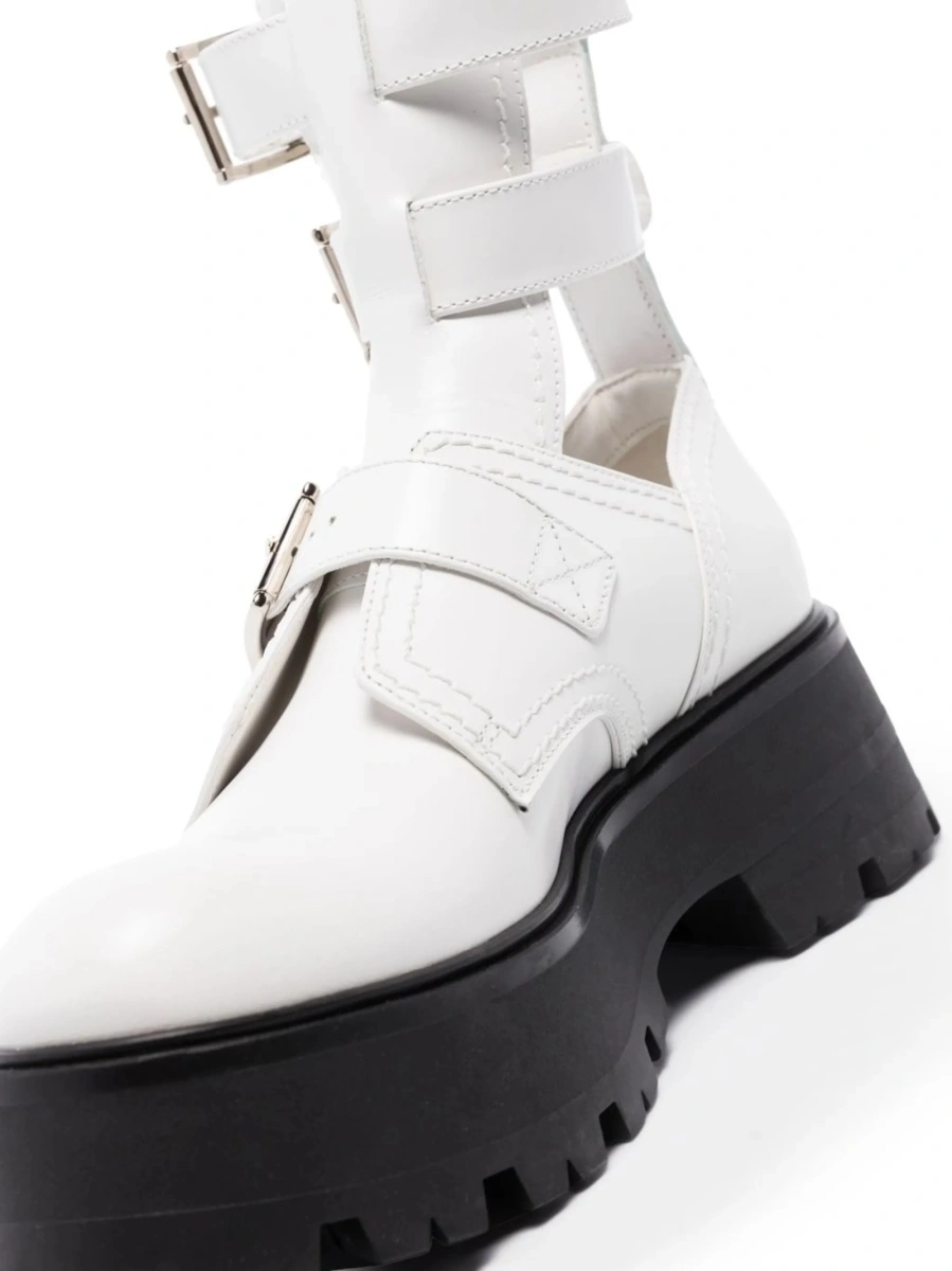 Incaltaminte Alexander McQueen alba din piele - Img 2