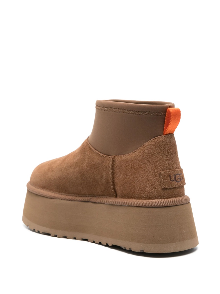 Incaltaminte UGG maro din material textil si piele intoarsa - Img 3