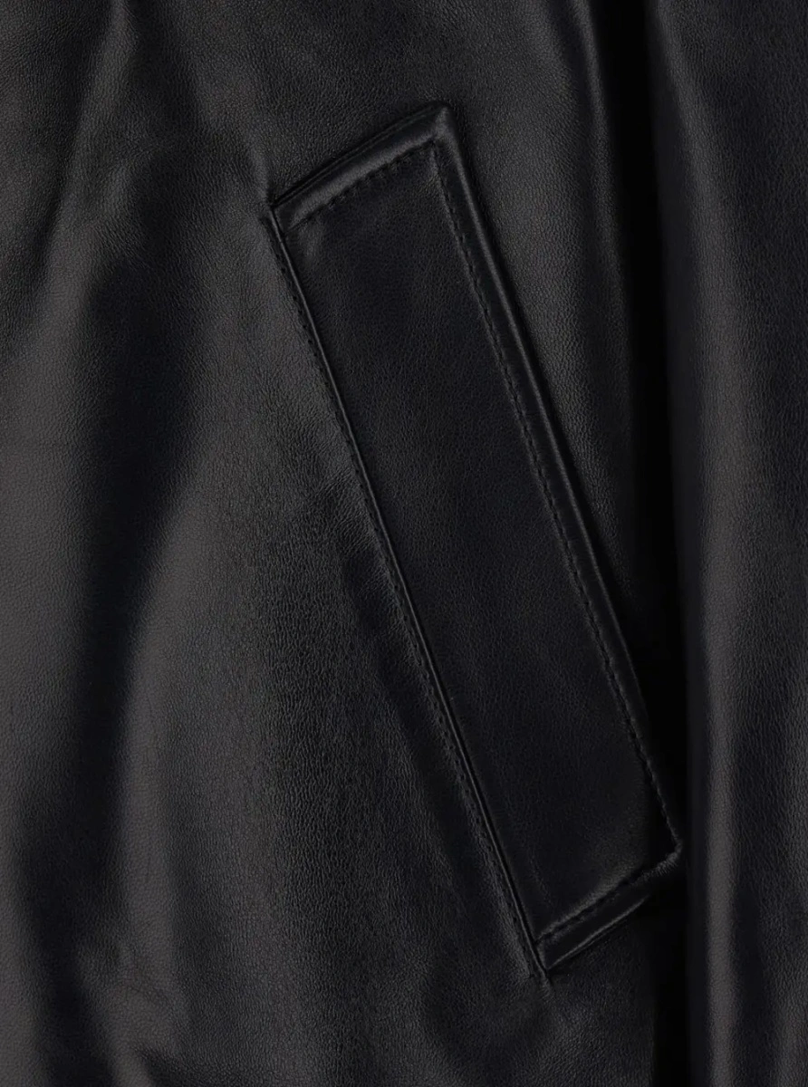 Jacheta Balenciaga neagra din piele - Img 3
