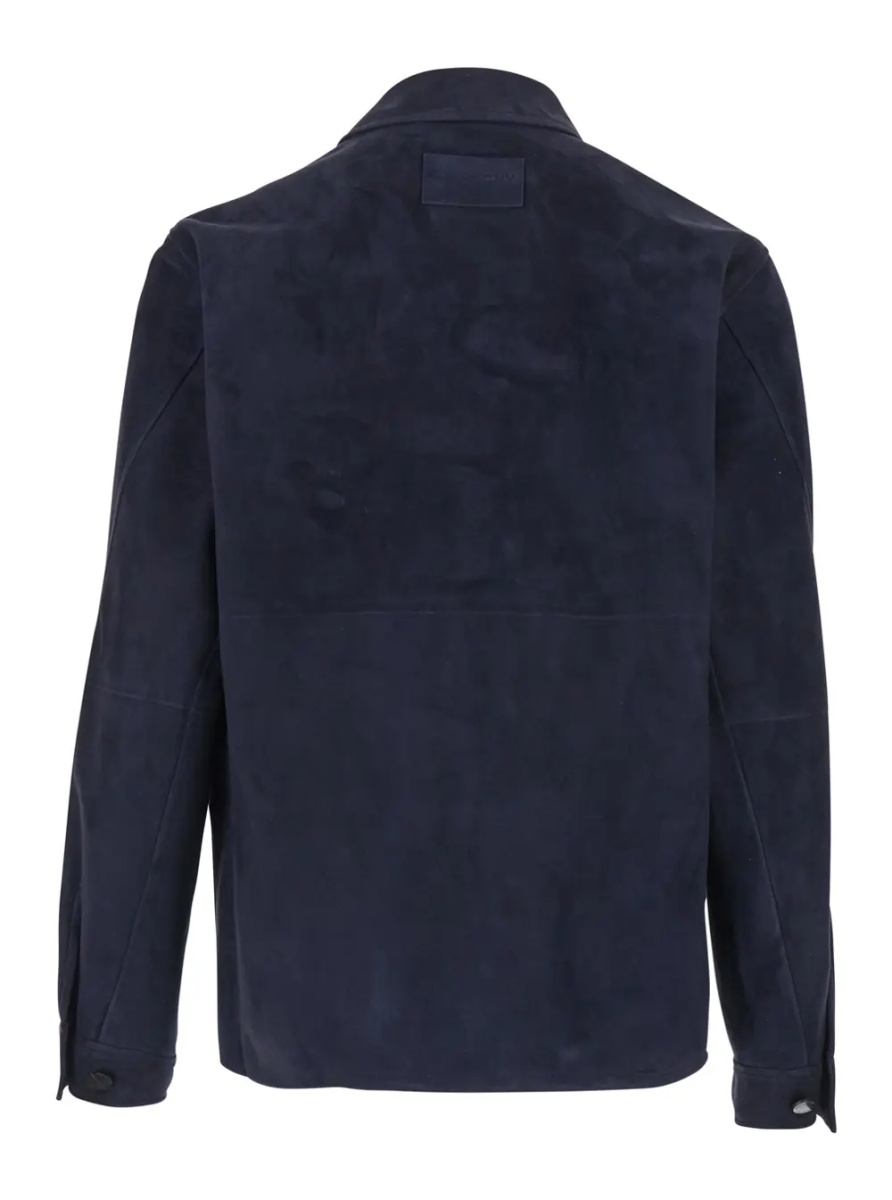 Jacheta Blue Jacket with Classic Collar and Suede Front Pockets for Men - Img 2