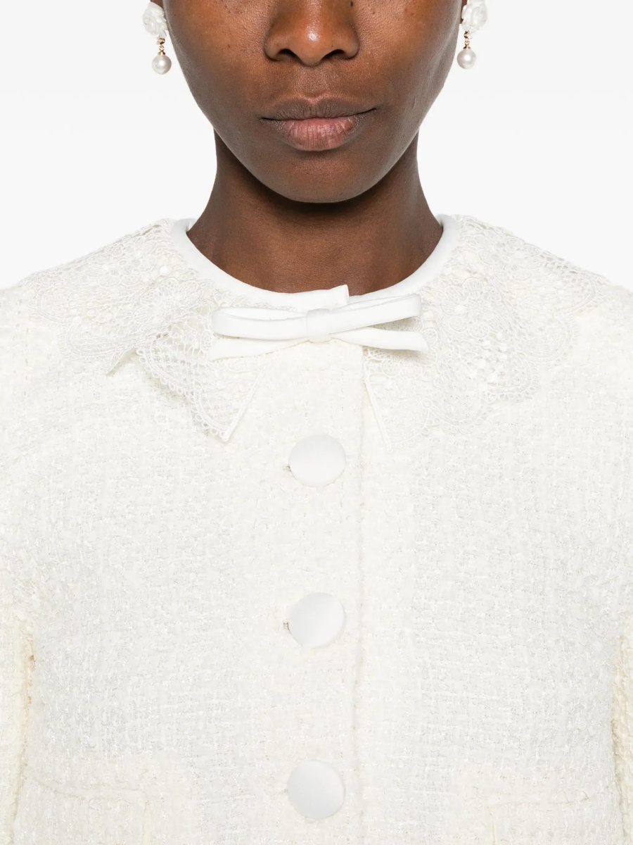 Jacheta Bouclé Jacket with lace collar - Img 7