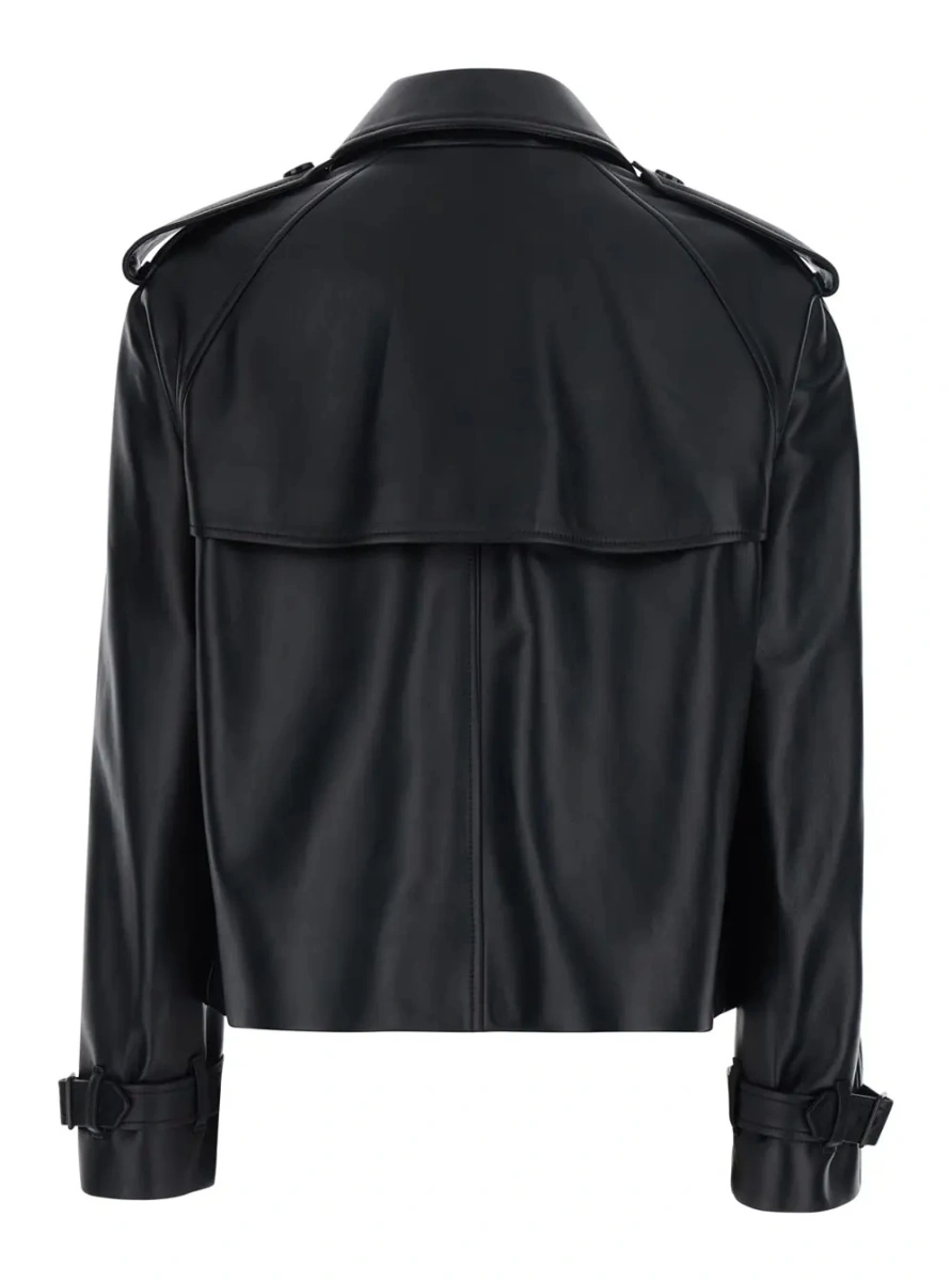 Jacheta Burberry neagra din piele - Img 2