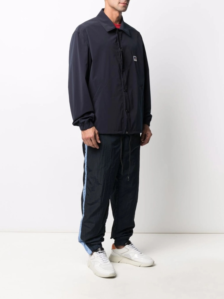 Jacheta camasa Hugo Boss albastra din polyester si bumbac - Img 3
