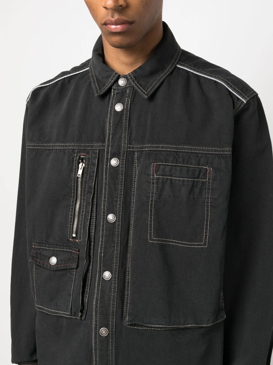 Jacheta camasa Isabel Marant neagra din canepa si bumbac - Img 5