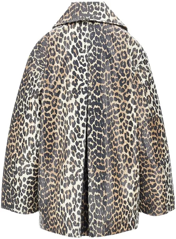 Jacheta Coated fabric jacket with leopard-print - Img 3