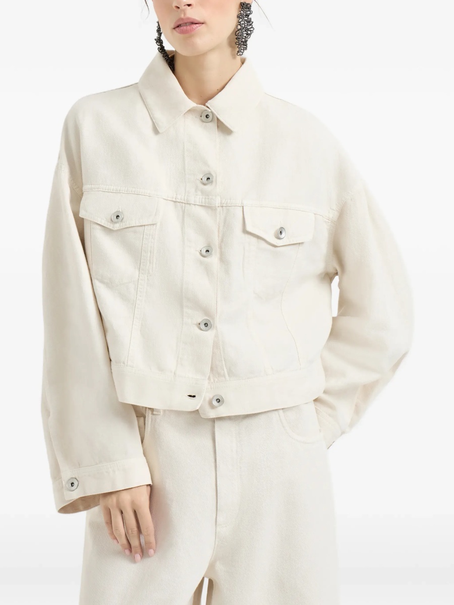 Jacheta Cotton and linen Jacket with monili - Img 5