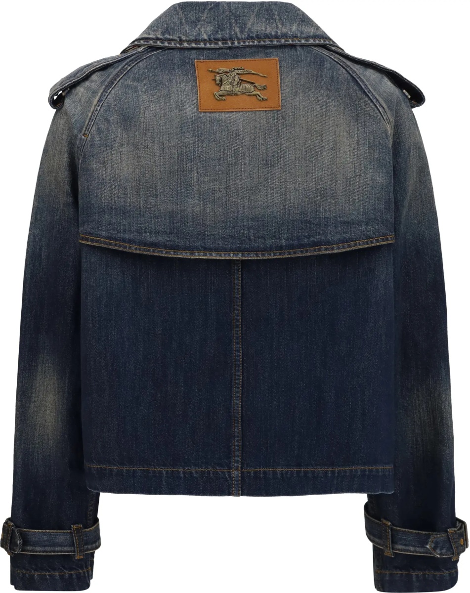 Jacheta Cropped double-breasted denim Jacket - Img 2