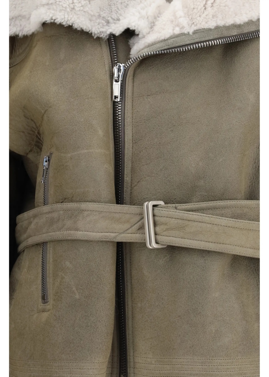 Jacheta Cropped suede and shearling Flight Jacket - Img 3