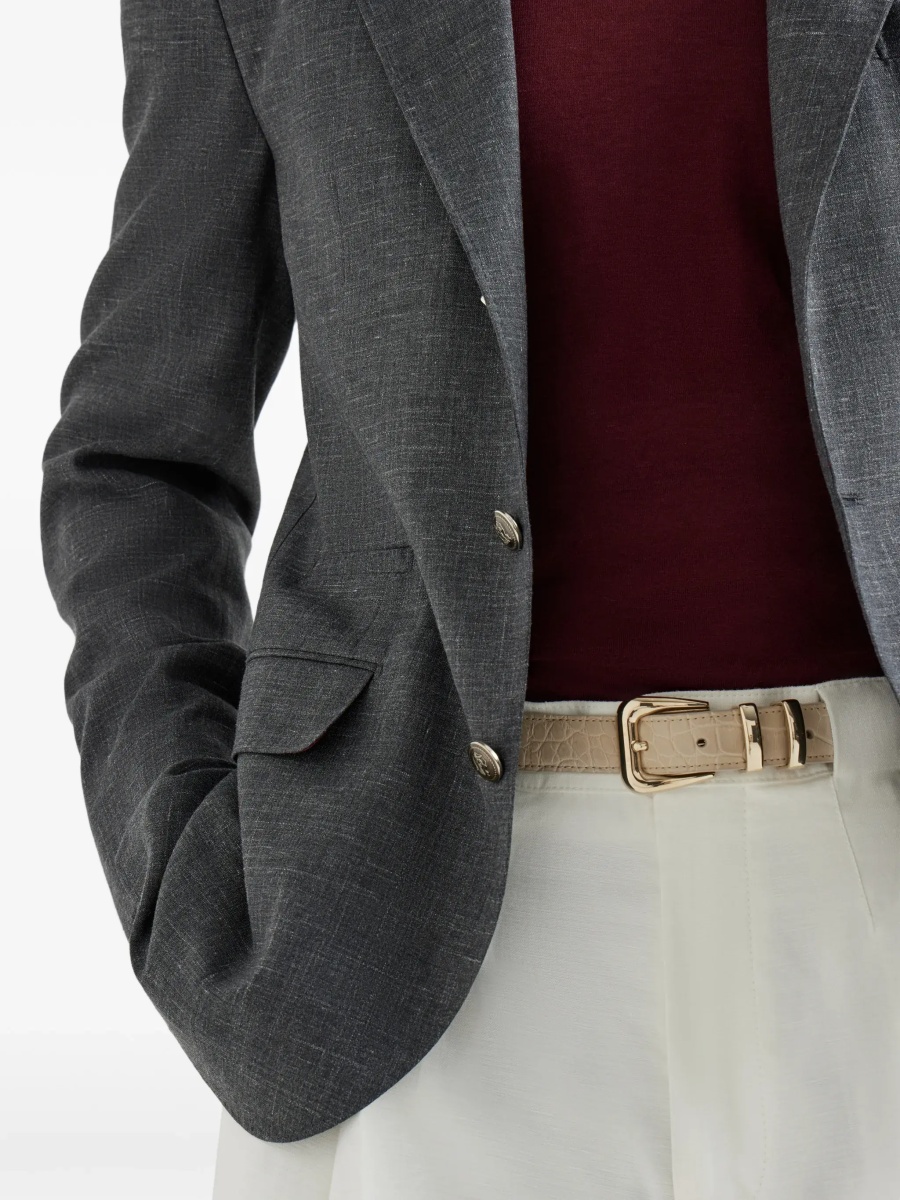 Jacheta Deconstructed Jacket in flame-textured wool, silk, and linen - Img 7