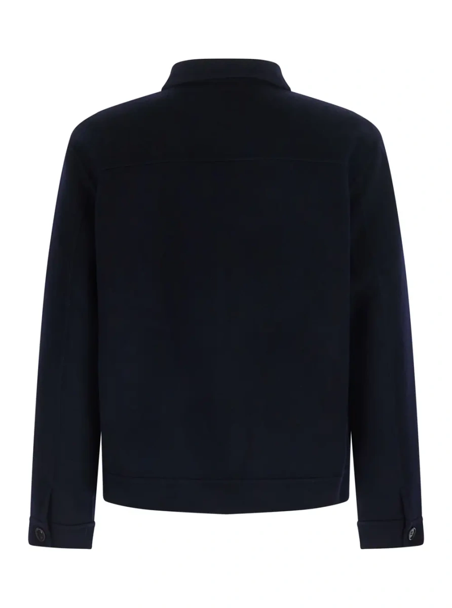 Jacheta DOUBLE WOOL JACKET with shirt collar and zip closure Blue Men - Img 2