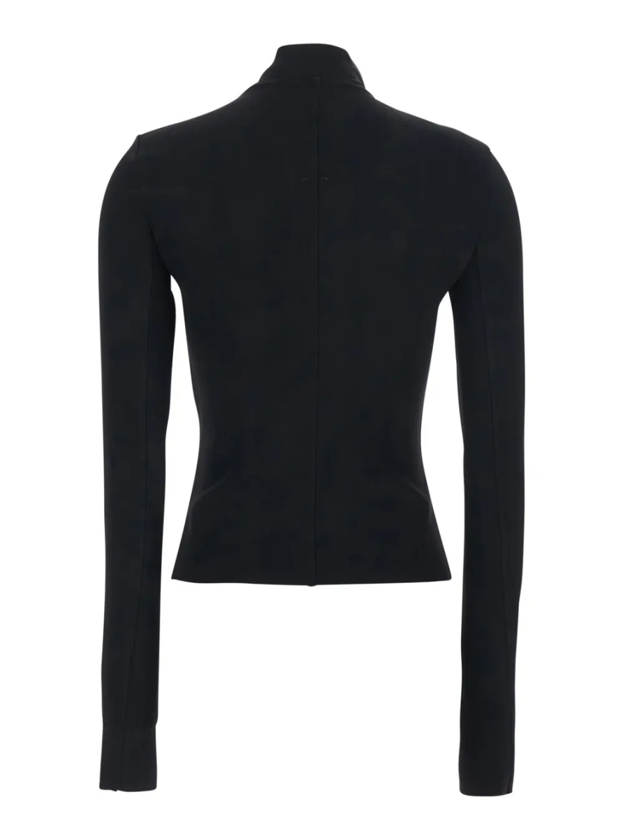 Jacheta Gary Jacket with High Collar and Asymmetrical Zip Closure in Black Viscose Blend for Women - Img 2
