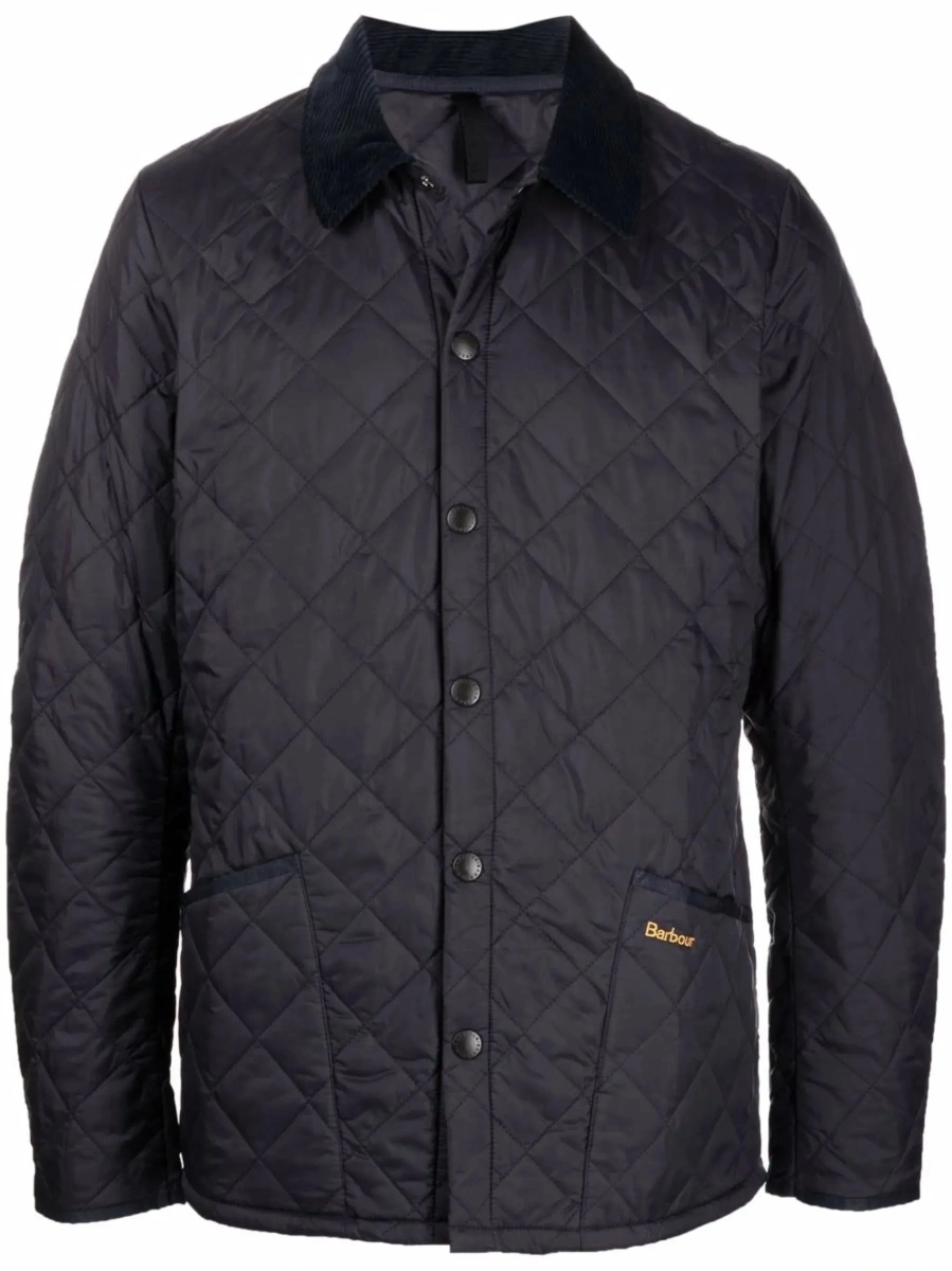 Jacheta Jacket 'Heritage Liddesdale' with Classic Ribbed Collar and Logo Lettering on the Front in Tech Fabric Blue Men - Img 8