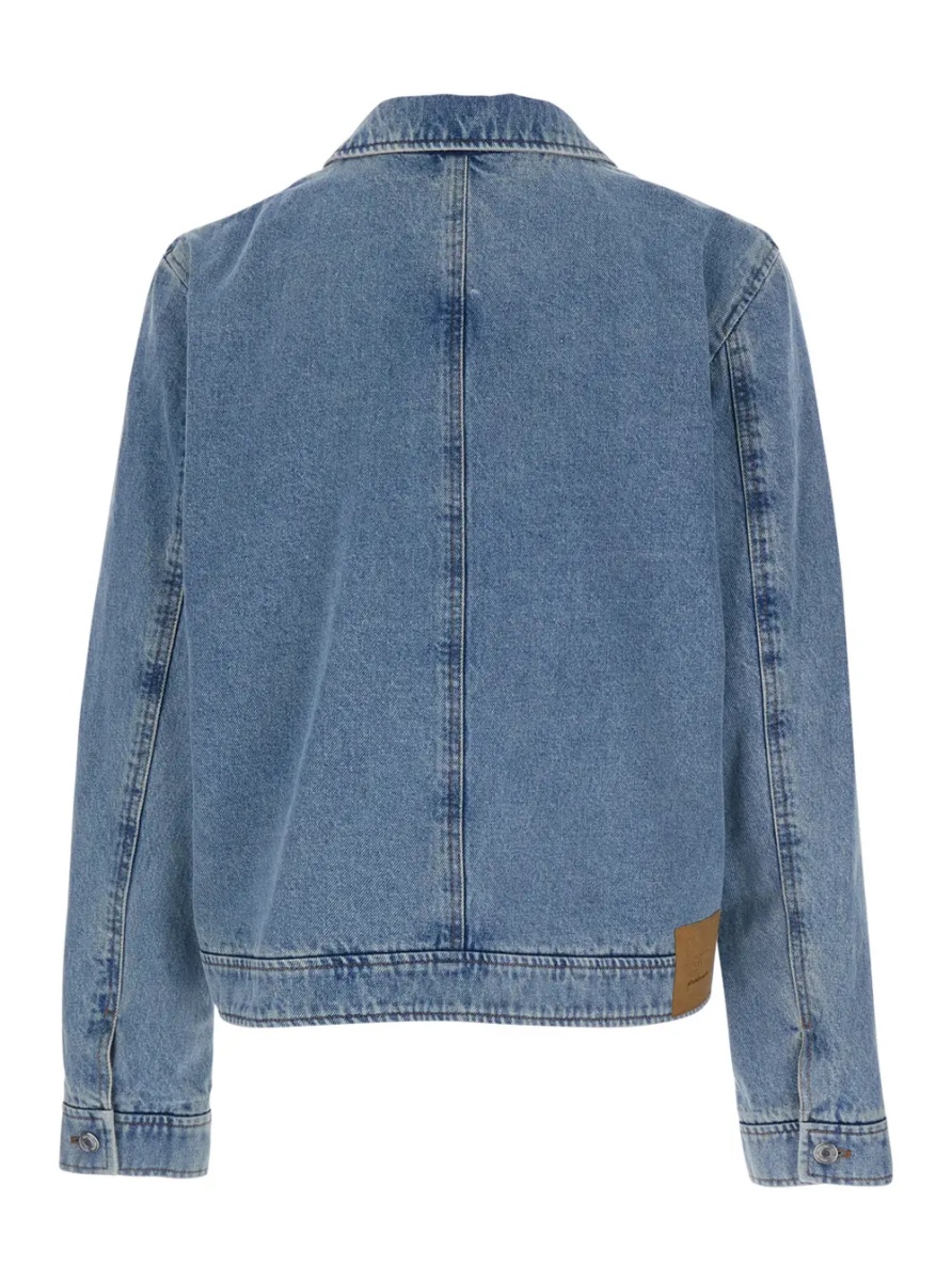Jacheta Jacket with ADC Embroidery on the Front and Logo Patch on the Back in Light Blue Denim for Men - Img 2