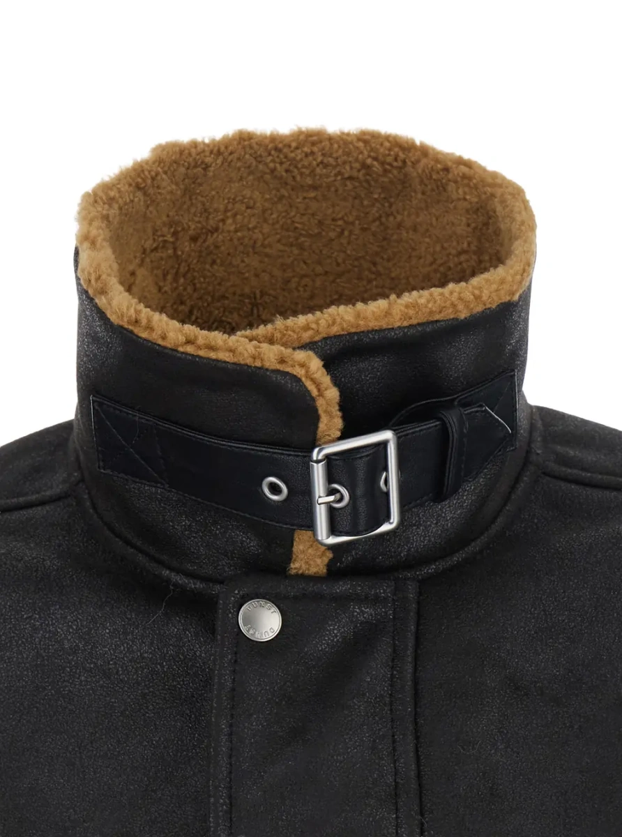 Jacheta Unisex Jacket with Leather Details and Front Closure - Img 3