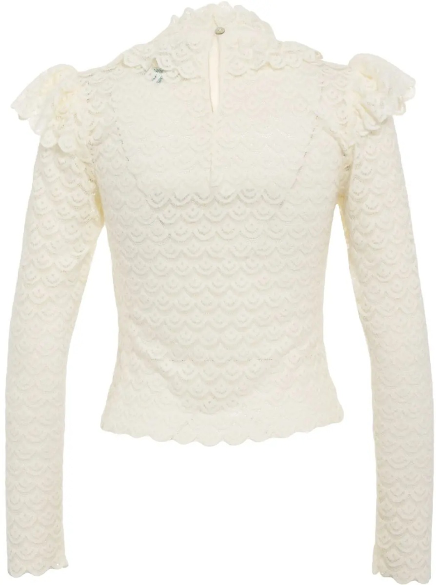Maiou Lace top with ruffle details - Img 3