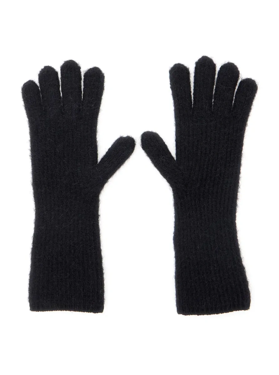 Manusi LES GANTS GROS GRAIN are gloves characterized by a composition of black alpaca wool, nylon, and merino wool for women - Img 2