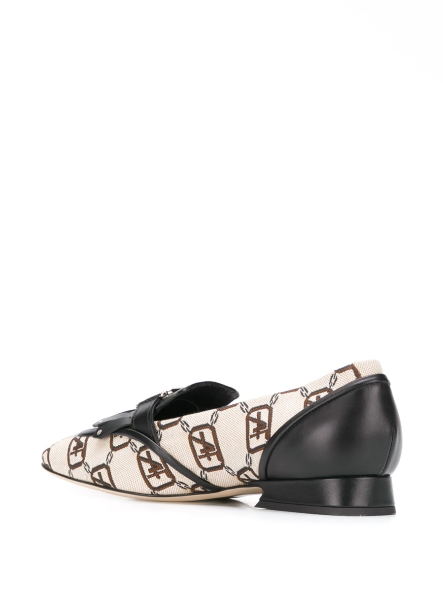 Mocasini Alberta Ferretti neutri din bumbac si piele - Img 3