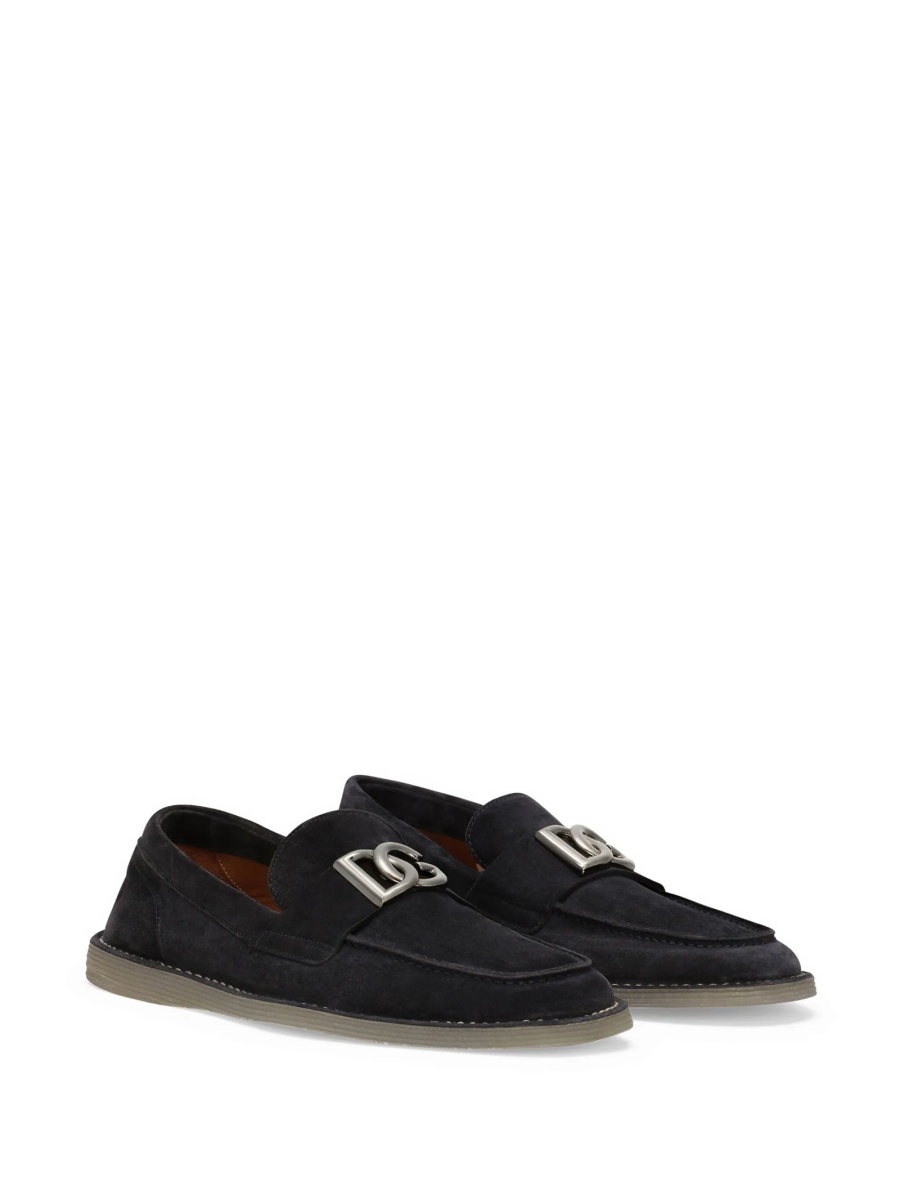Mocasini Dolce &amp; Gabbana albastri din piele - Img 2