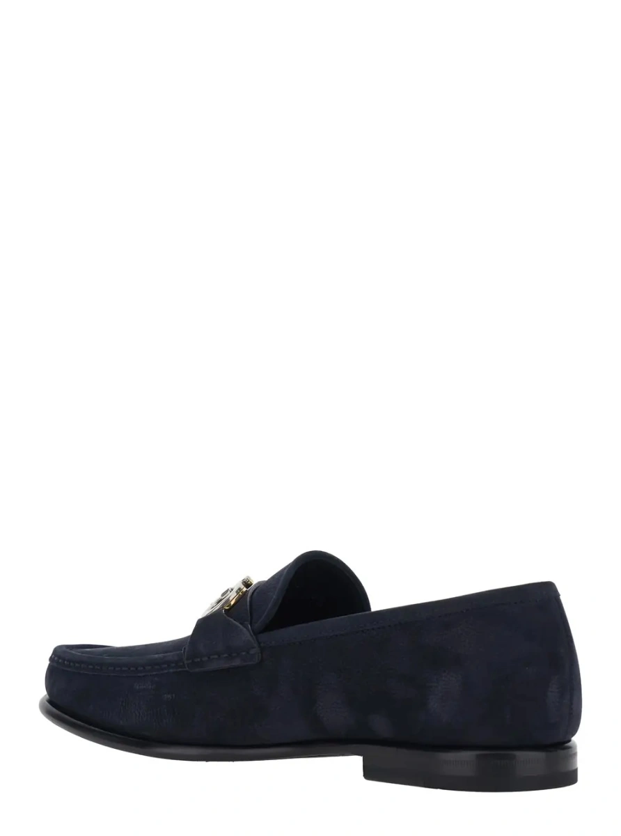 Mocasini Ferragamo albastri din piele 'Avril' - Img 3