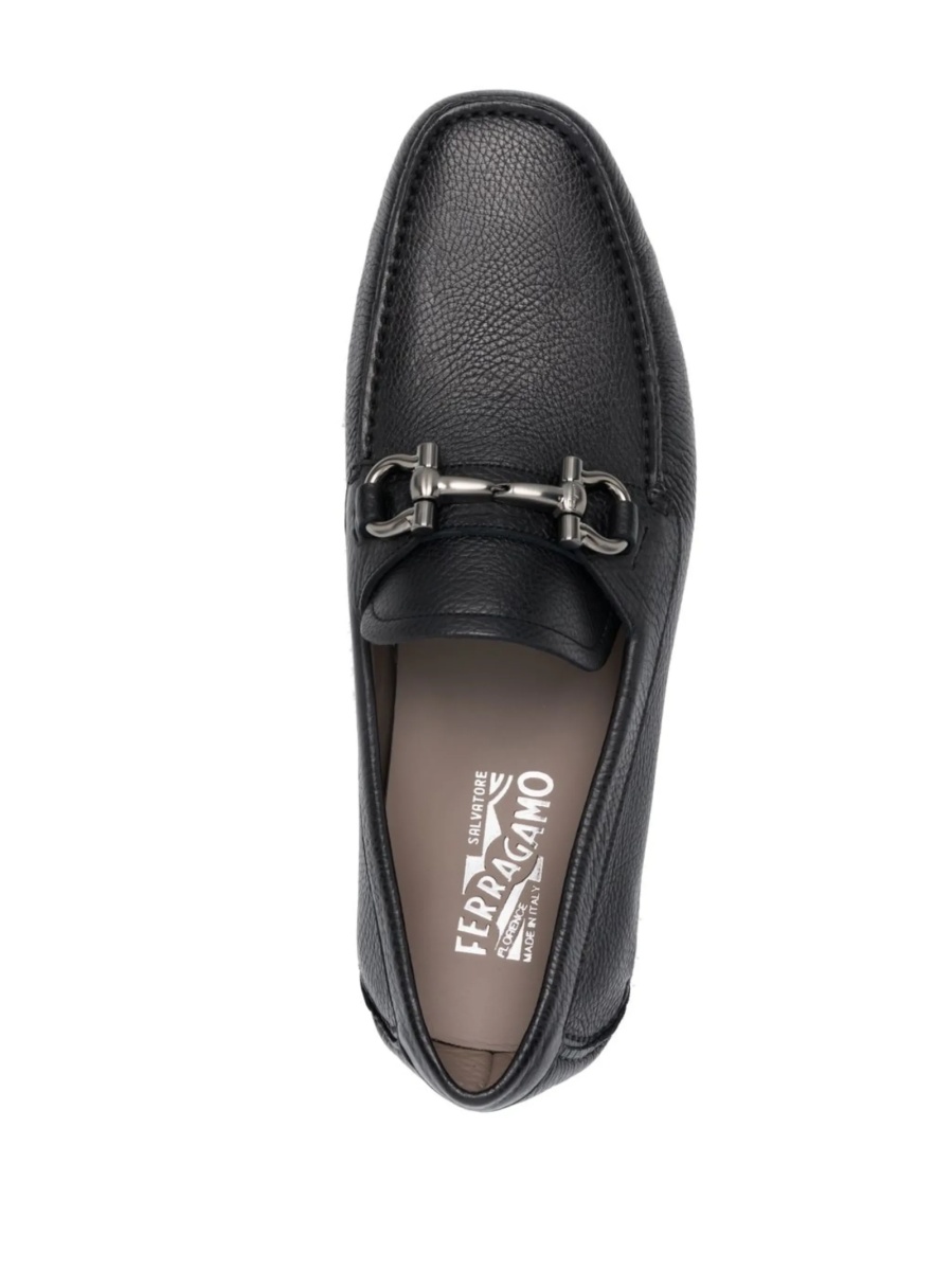 Mocasini Ferragamo gancini negri din piele - Img 4