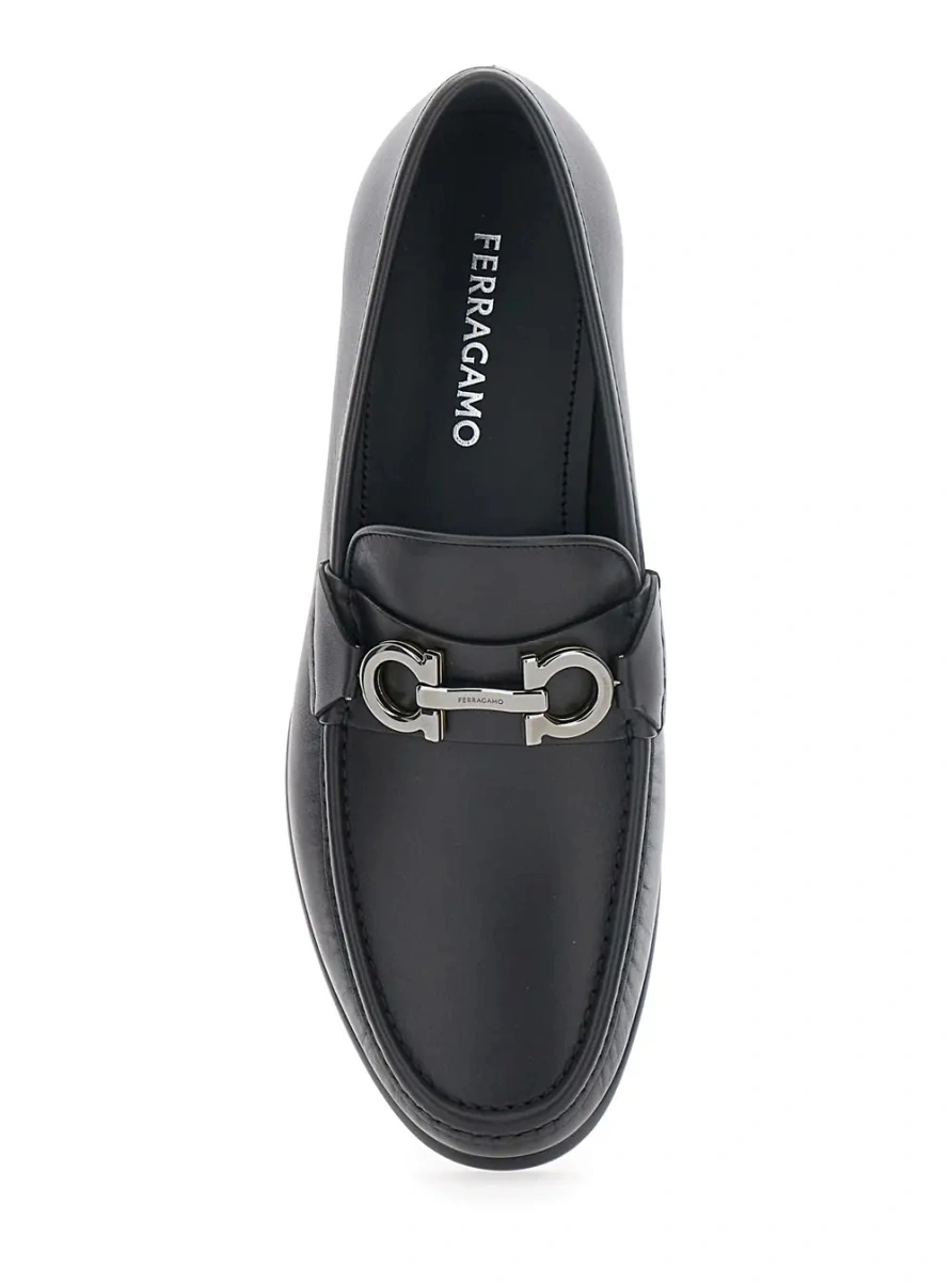 Mocasini Ferragamo negri din piele 'Avril' - Img 4
