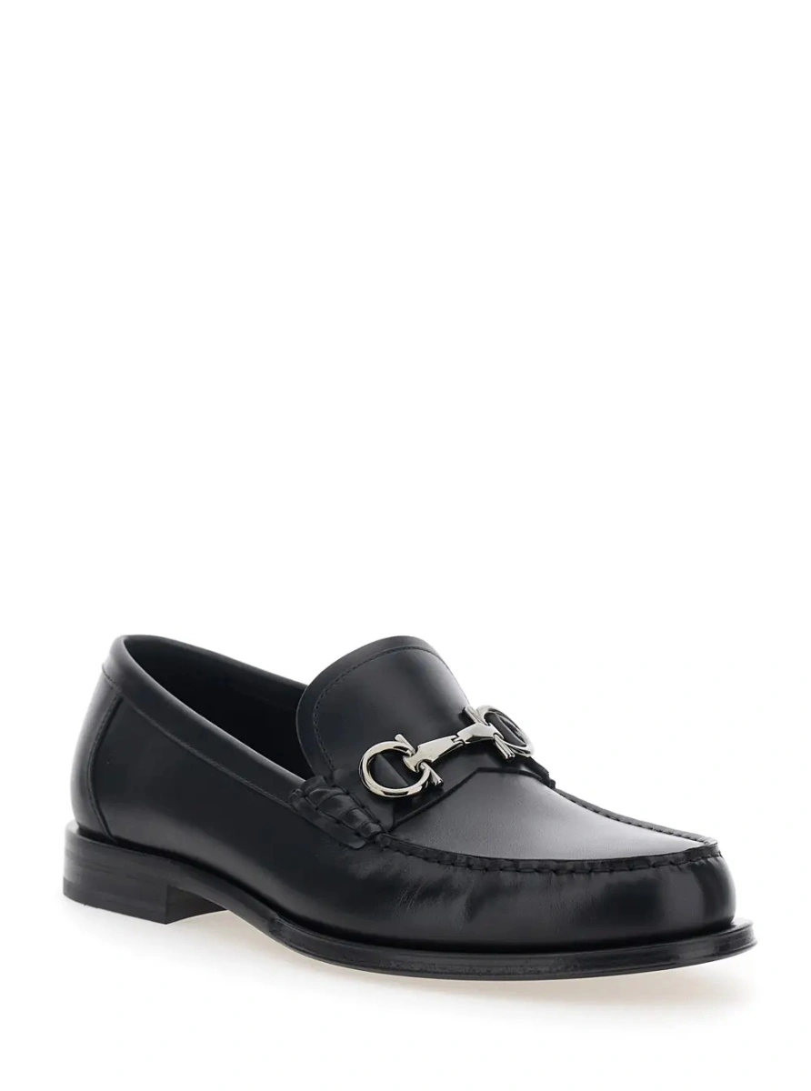 Mocasini Ferragamo negri din piele - Img 2