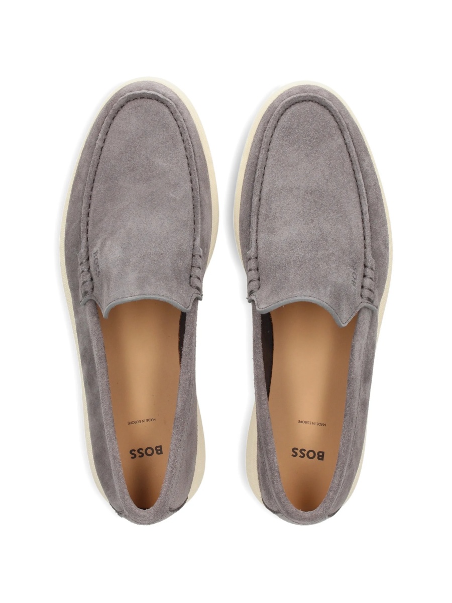Mocasini Hugo Boss gri din piele intoarsa si piele - Img 4