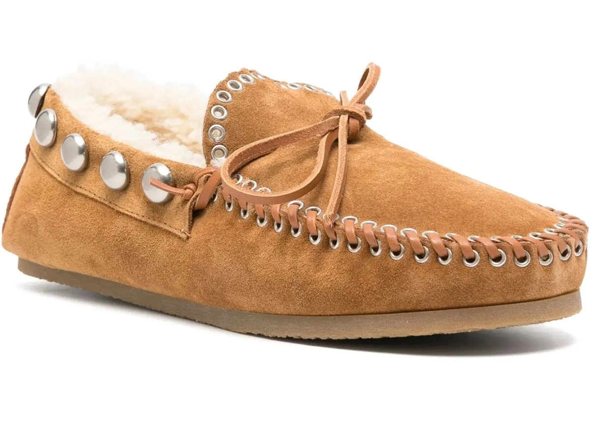 Mocasini Isabel Marant maro din piele intoarsa - Img 5