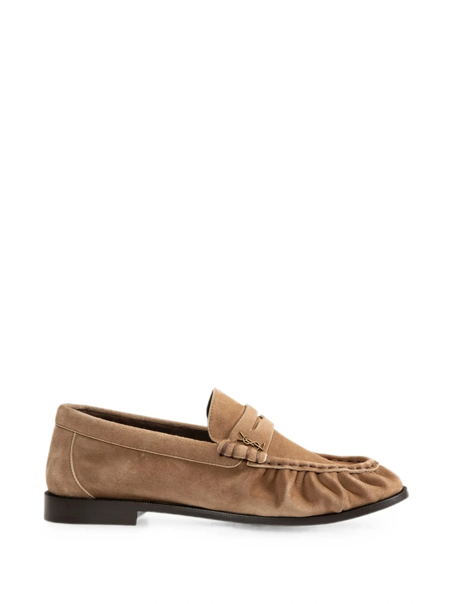 Mocasini 'Le Loafer' Beige Loafers with Hand-Stitched Moc Toe and Cassandre Plaque in Suede for Women - Img 8