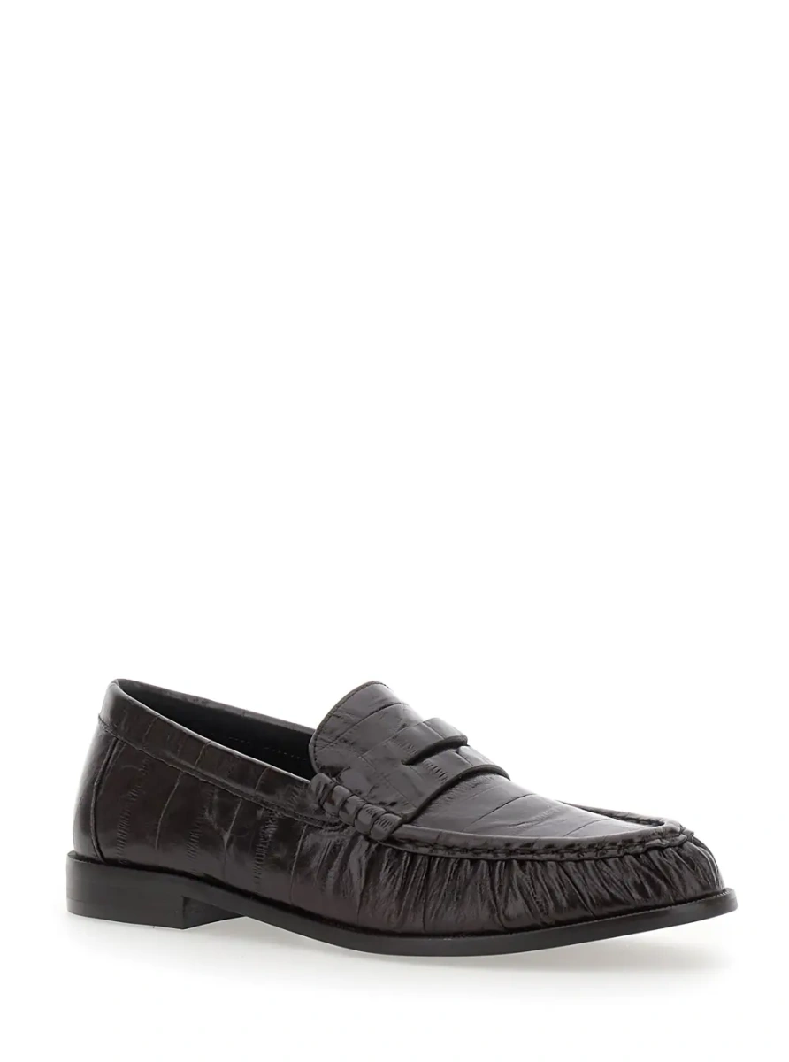 Mocasini Loafers STALLONE with rubber sole and leather upper Brown for women - Img 2