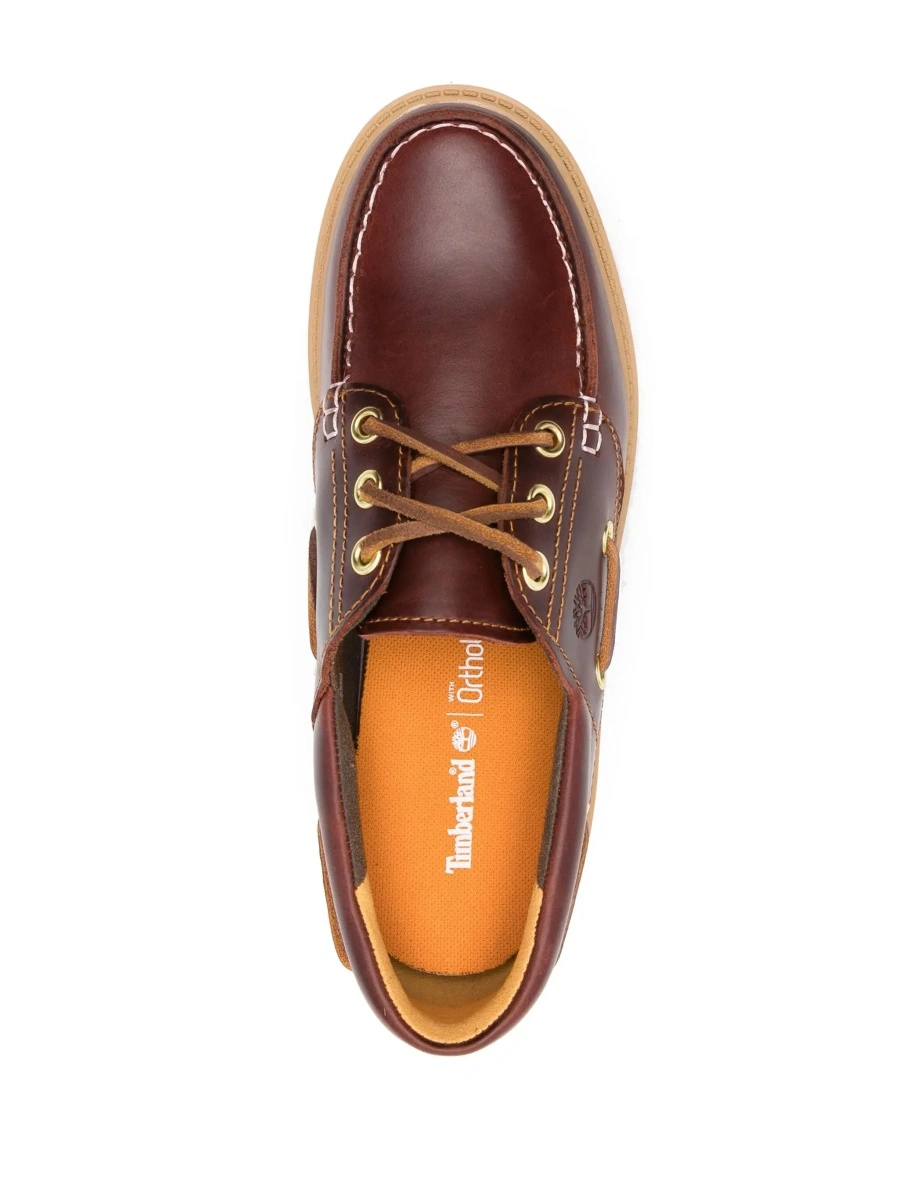 Mocasini Loafers with Engraved Logo and Platform in Brown Leather for Women - Img 7