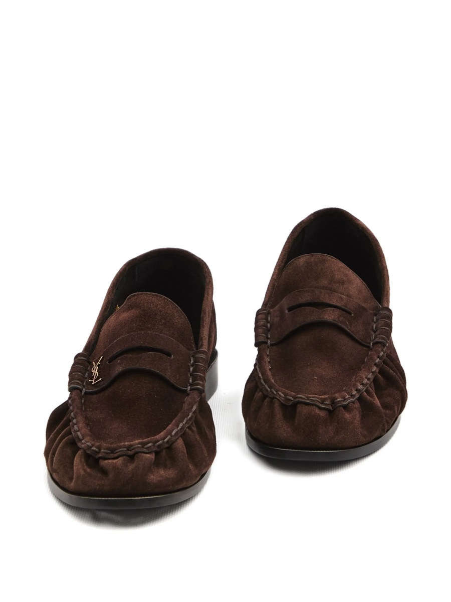Mocasini Saint Laurent maro din alama si piele intoarsa - Img 3