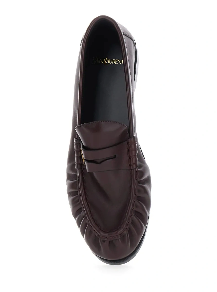 Mocasini Saint Laurent mov din piele - Img 4