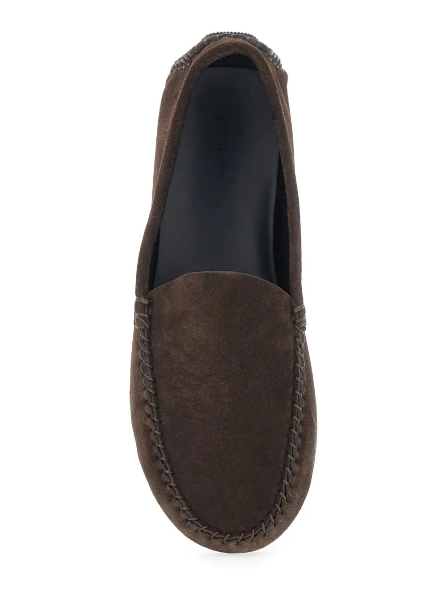 Mocasini THE ROW maro din piele intoarsa 'New Lucca' - Img 4