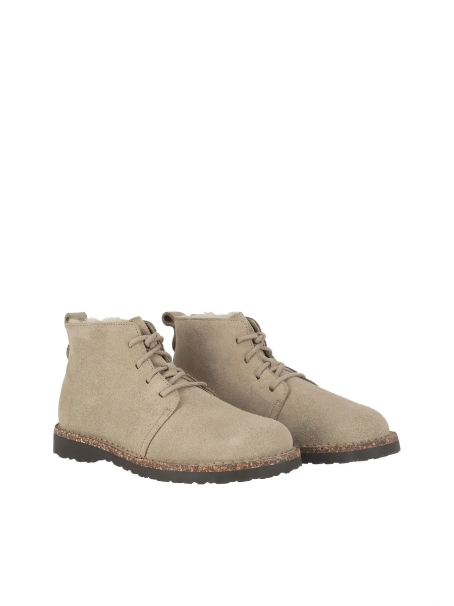 Mocasini Uppsala Mid S Shearling taupe, Suede Leather, Narrow Fit - Img 2