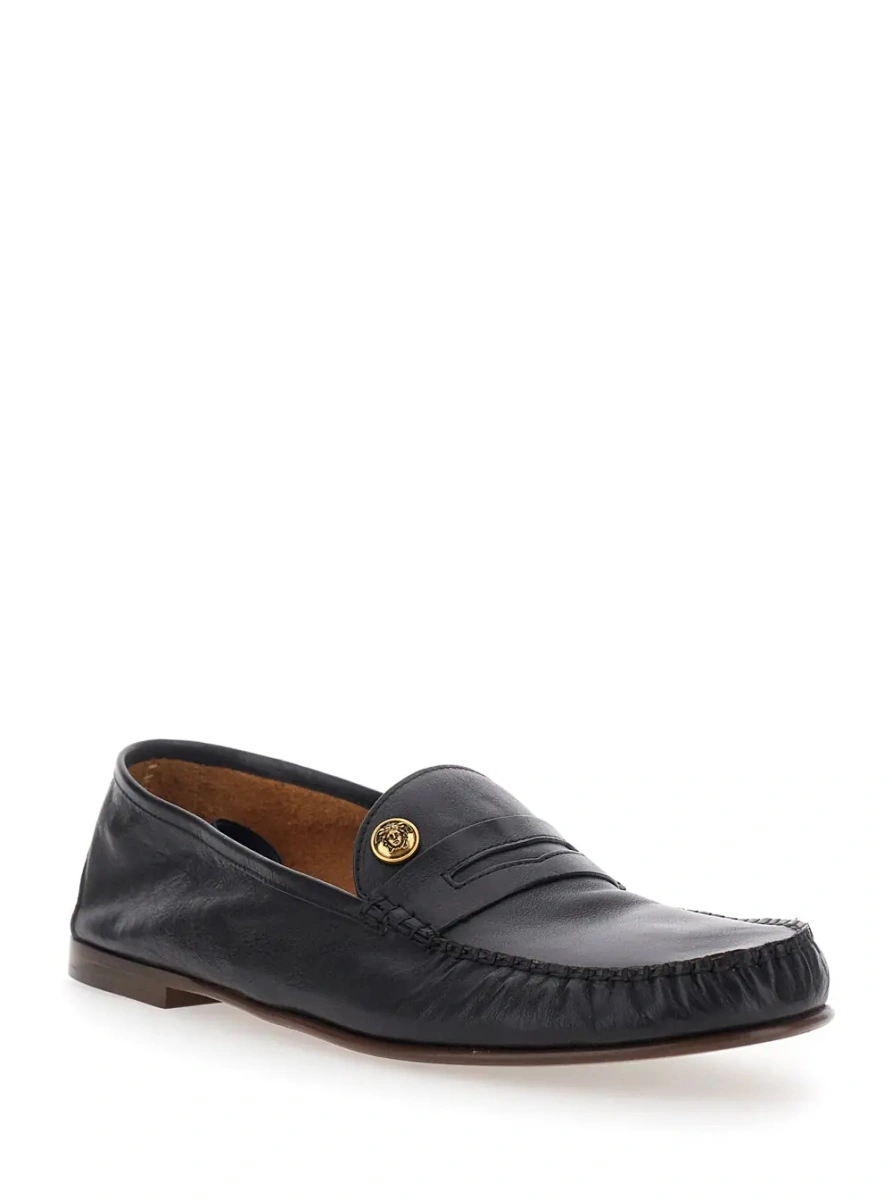 Mocasini Versace negri din piele - Img 2
