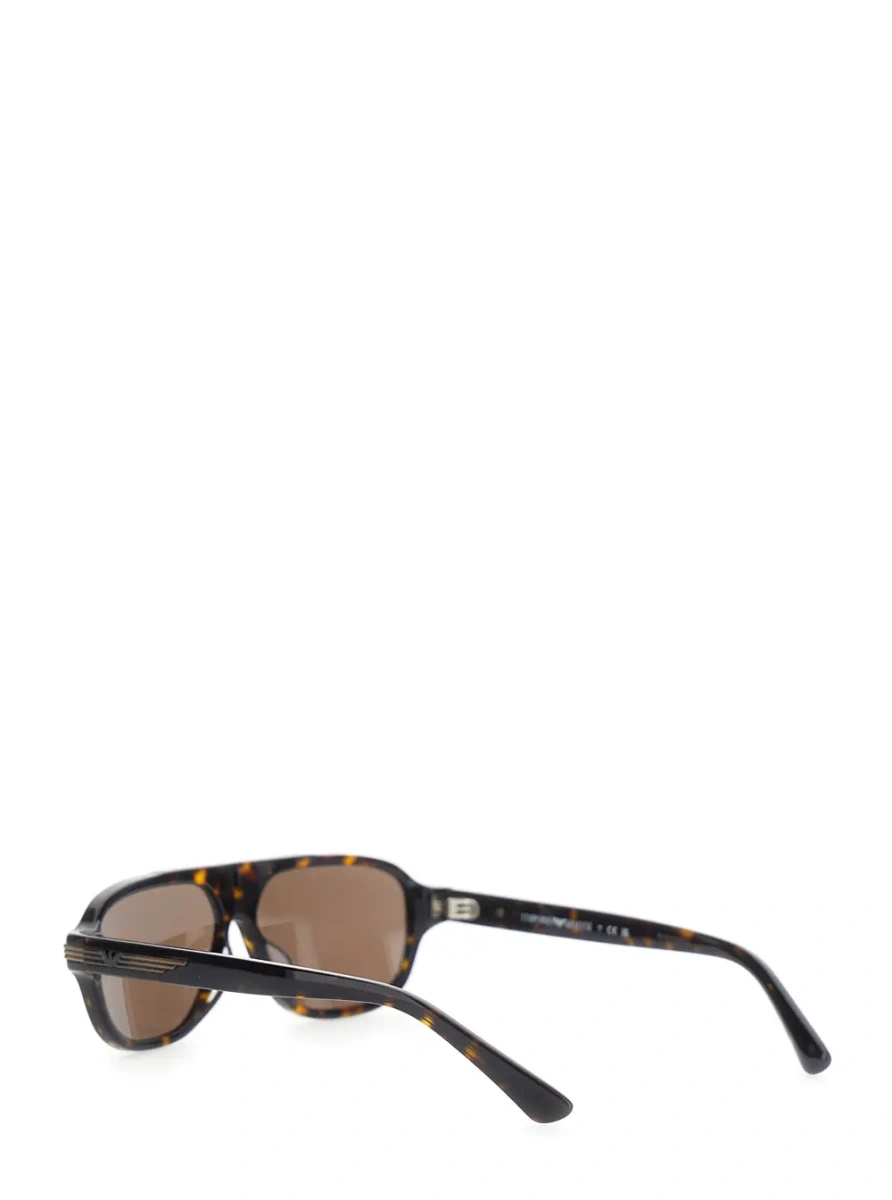 Ochelari Brown sunglasses with oval lenses and logo on the temple in acetate for men - Img 2