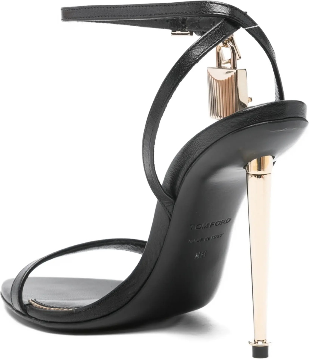Padlock Pointy Naked heeled Sandals - Img 3