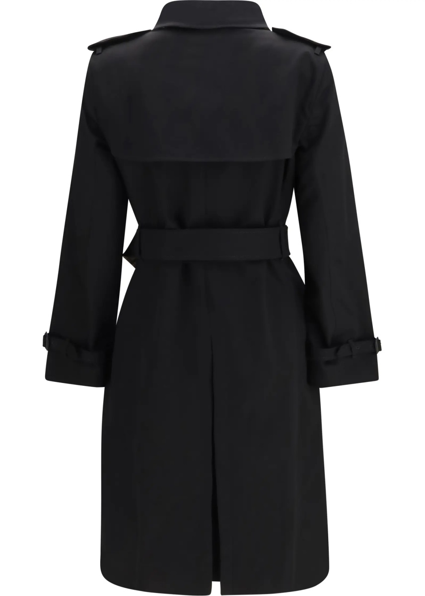 Paltoane Long gabardine Trench Coat with Check collar - Img 2