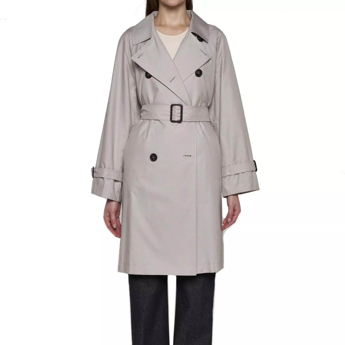 Paltoane Max Mara The Cube Blend Cotton Trench Coat - Img 2