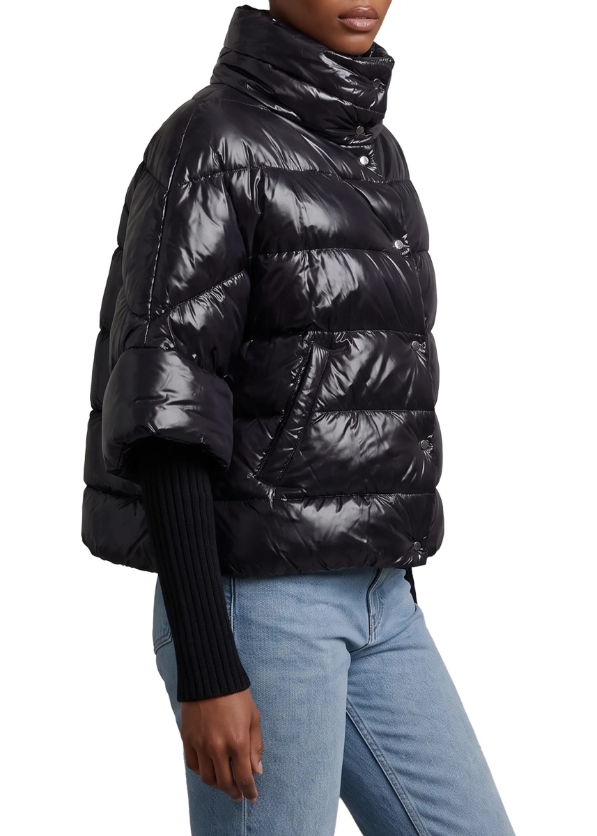 Paltoane Puffer Cape-Style Down Coat With Sleeves - Img 2