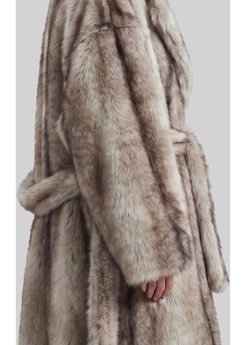 Paltoane Ravello Faux Fur Robe Coat - Img 4