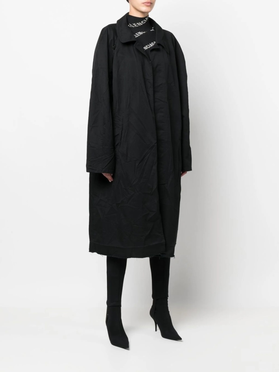 Palton Balenciaga negru din bumbac - Img 3