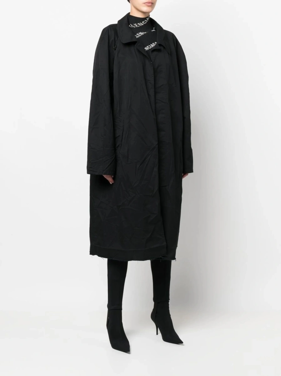 Palton Balenciaga negru din bumbac - Img 3